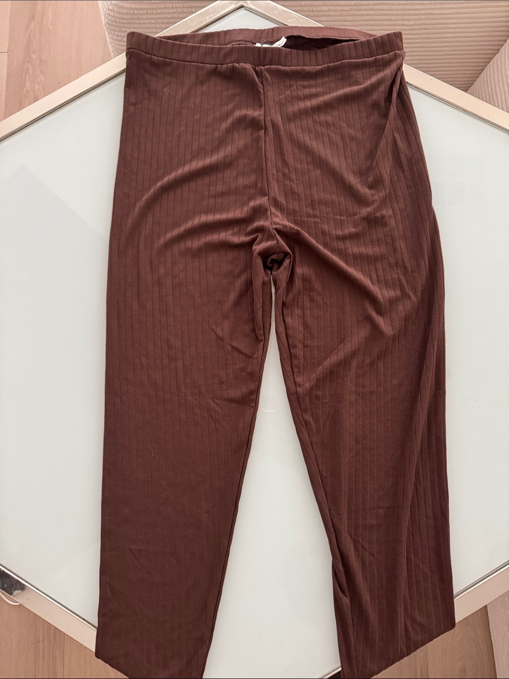 Women’s Ribbed Brown Casual Pants